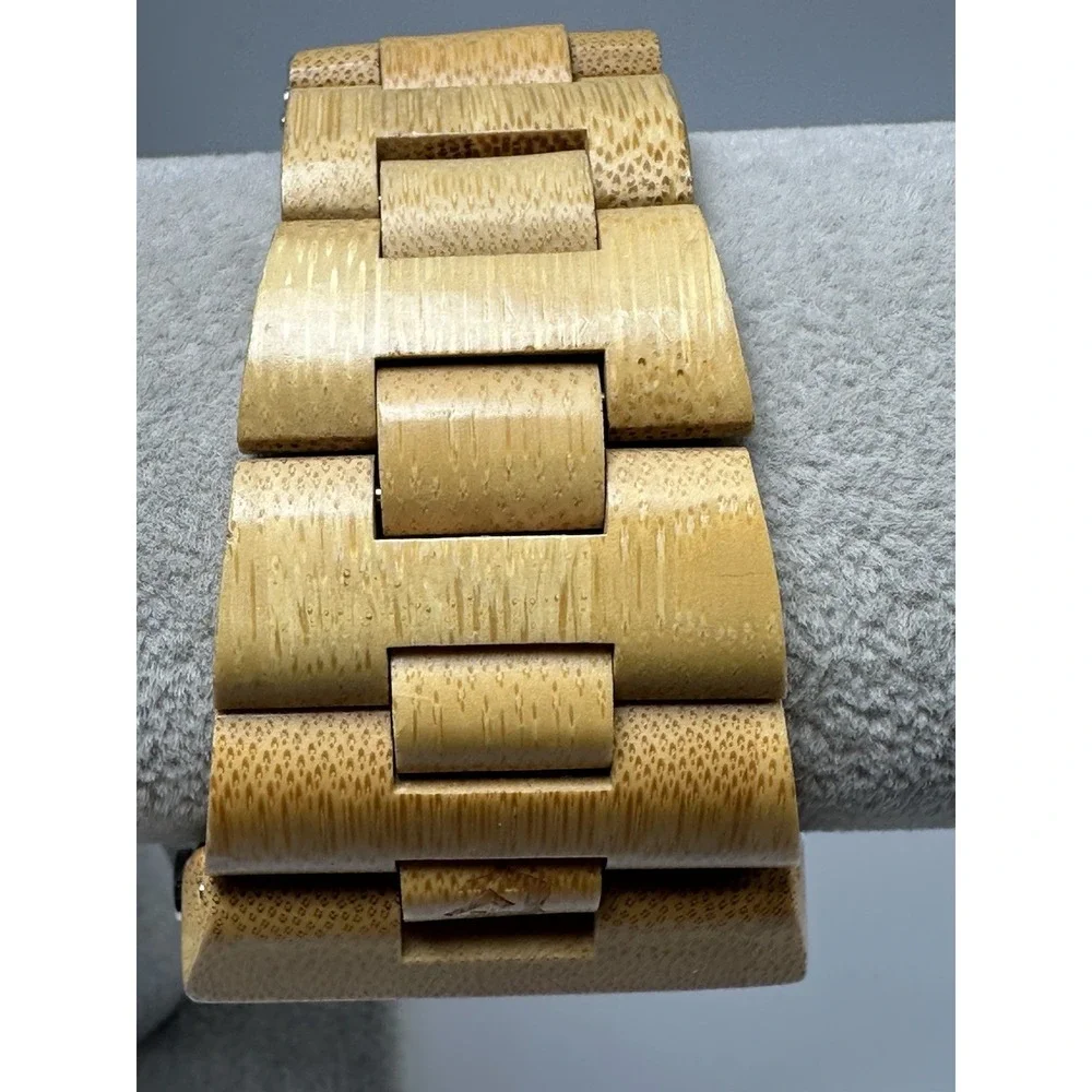 Crimshield Mens Referral Wooden Watch New Battery 45MM 7.5